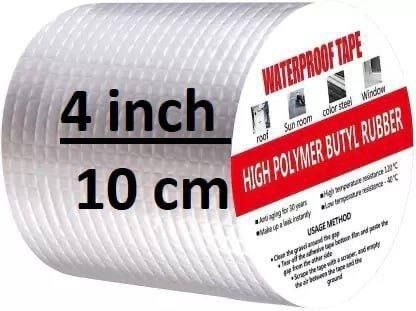 Aluminium Butyl Waterproof Tape – 4 Inch Silver Foil Leakage Repair Tape | High-Strength Butyl Rubber Sealing Tape for Roof, Pipe, Wall, Car, and AC Duct Fixes