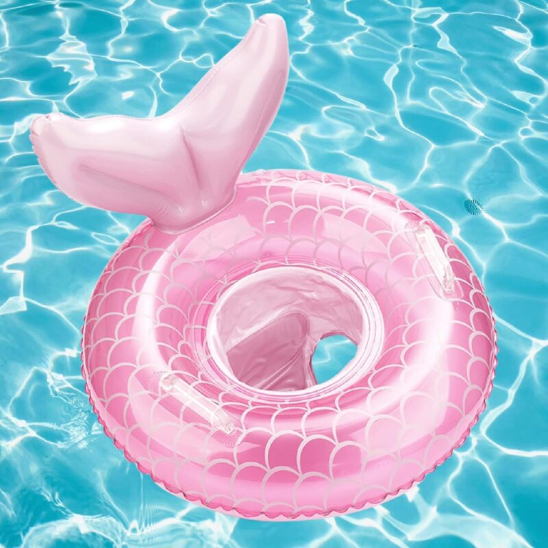 Inflatable Baby Swimming Pool Float with Seat | Mermaid Design Swim Ring for Toddlers 6-36 Months | Baby Bath & Swim Training Aid | Safe PVC Float for Infants